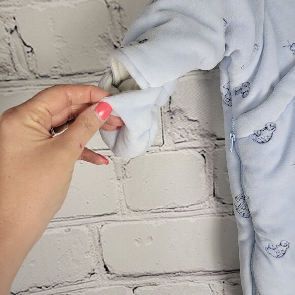 First Impressions Blue Infant Snowsuit 6-9 Months Onesie Romper Snow Winter - Picture 2 of 9